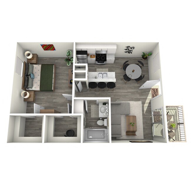 One Bedroom One Bath Large 1112 floor plan